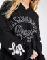 Фото #3 товара Bershka California v-neck sweatshirt in black