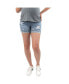 ფოტო #1 პროდუქტის Maternity Destructed Cuffed Shorts with Under Belly