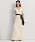 Women's Belted Lace A-Line Gown