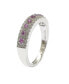 Фото #3 товара Pink Sapphire & Lab-Grown White Sapphire Color-Pop Half Band Ring in Sterling Silver by Suzy Levian