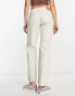 Weekday Arrow low rise straight leg jeans in chalk white