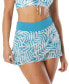 Фото #3 товара Women's Palm-Print Mesh Layered Swim Skort