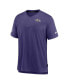 ფოტო #3 პროდუქტის Men's Purple Baltimore Ravens Sideline Coach Chevron Lock Up Logo V-Neck Performance T-shirt