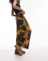 Фото #1 товара Topshop blurred acid plisse printed midi skirt in multi