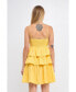 ფოტო #5 პროდუქტის Women's Lace Trimmed Cascade Tiered Mini Dress