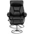 Фото #3 товара Contemporary Black Leather Recliner And Ottoman With Metal Base