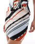 Фото #5 товара ASOS DESIGN co-ord satin twill mini skirt in stripe - MULTI