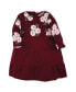 ფოტო #4 პროდუქტის Baby Girls Cotton Dresses, Black Burgundy Floral