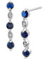 ფოტო #1 პროდუქტის Sapphire (7/8 ct. t.w.) & Diamond Accent Linear Drop Earrings in 14k White Gold
