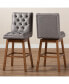 Фото #6 товара Gregory Modern Transitional Swivel Bar Stool Set, Set of 2