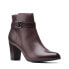 Фото #2 товара Clarks Alayna Juno 26152979 Womens Burgundy Leather Ankle & Booties Boots