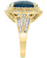 ფოტო #5 პროდუქტის EFFY® London Blue Topaz (12-1/3 ct. t.w.) & Diamond (1-1/5 ct. t.w.) Halo Statement Ring in 14k White Gold (Also available in 14k Gold)