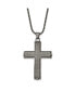 ფოტო #1 პროდუქტის Stainless Steel Antiqued Cross Pendant on a Rope Chain Necklace