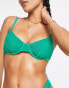 Фото #3 товара Free Society mix and match underwire bikini top in green crinkle