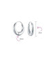 Фото #4 товара Simple Plain Circle Crescent Tapered Tube Hollow Puff Tube Round Hoop Earrings For Women Sterling Silver Endless .75 Inch