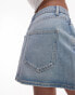 Topshop denim high waisted mini skirt in bleach bleichen, 36 - фото #5