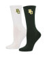 Women's Green, White Baylor Bears 2-Pack Quarter-Length Socks