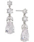 ფოტო #1 პროდუქტის Rhodium-Plated Pear-Shape Cubic Zirconia Linear Drop Earrings, Created for Macy's