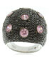 ფოტო #1 პროდუქტის Suzy Levian Sterling Silver Cubic Zirconia Black and Pink Pave Oversized Dome Ring
