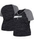 ფოტო #1 პროდუქტის Women's Black Chicago White Sox Plus Size Space Dye Raglan V-Neck T-shirt