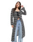 Фото #2 товара ASOS DESIGN knit look longline cardi in mono stripe