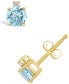 Aquamarine (1/2 ct. t.w.) and Diamond Accent Stud Earrings in 14K Yellow Gold