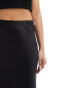 YAS satin bias cut maxi skirt in black - BLACK