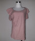 Vince Camuto Women's Ruffle Sleeve Top Scoop Neck Rose M