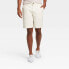 Фото #1 товара Goodfellow & Co Men's Ivory Cotton Linden Flat Front 9" Chino Shorts Size 29