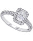 Фото #1 товара Diamond Oval Center Halo Engagement Ring (1 ct. t.w.) in 14k White Gold