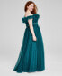 Фото #2 товара Trendy Plus Size Off-The-Shoulder Tulle Gown, Created for Macy's