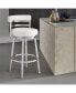 Фото #4 товара Madrid 26" Counter Height Swivel Gray Artificial leather and Brushed Stainless Steel Bar Stool