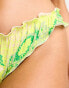 Фото #4 товара Vero Moda frill bikini bottoms in lime snake print