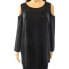 Фото #1 товара Alfani Womens Cold Shoulder Sequined Sweater Black M