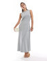 Pretty Lavish shift knit midaxi dress in grey blue Graublau, L - DE 42-44 - фото #1