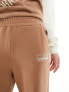 Armani EA7 logo wide leg sweat pants in brown CO-ORD