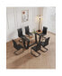 6-Chair Table Set: Tempered Glass, High Backrest