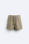 Textured cotton bermuda shorts