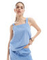 Фото #2 товара Vero Moda cotton square neck vest top co-ord in blue stripe