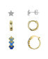 ფოტო #1 პროდუქტის Cubic Zirconia Star Blue Enamel Mickey Mouse Stud Hoop Earring Set