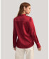 ფოტო #2 პროდუქტის Women's Long Sleeves Collared Silk Blouse