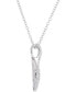 Cubic Zirconia Leaf 18" Pendant Necklace in Sterling Silver