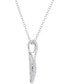 ფოტო #7 პროდუქტის Cubic Zirconia Leaf 18" Pendant Necklace in Sterling Silver