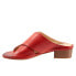 Фото #4 товара Trotters Nora T2226-600 Womens Red Wide Leather Slip On Heeled Sandals Shoes 9