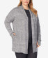 ფოტო #1 პროდუქტის Plus Size Soft Knit Open-Front Wrap