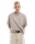 Фото #1 товара ASOS DESIGN heavyweight boxy oversized t-shirt in washed stone