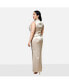 ფოტო #3 პროდუქტის Plus Size Tulip Satin Button Shoulder Maxi Slip Dress