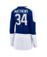 Women's Auston Matthews Blue and White Toronto Maple Leafs Power Player Long Sleeve Notch Neck T-shirt Бело-синий, S - фото #4