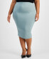 ფოტო #1 პროდუქტის Trendy Plus Size Bodycon Jersey Midi Skirt, Created for Macy's