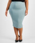 Trendy Plus Size Bodycon Jersey Midi Skirt, Created for Macy's Everglade Green, 3X - фото #1